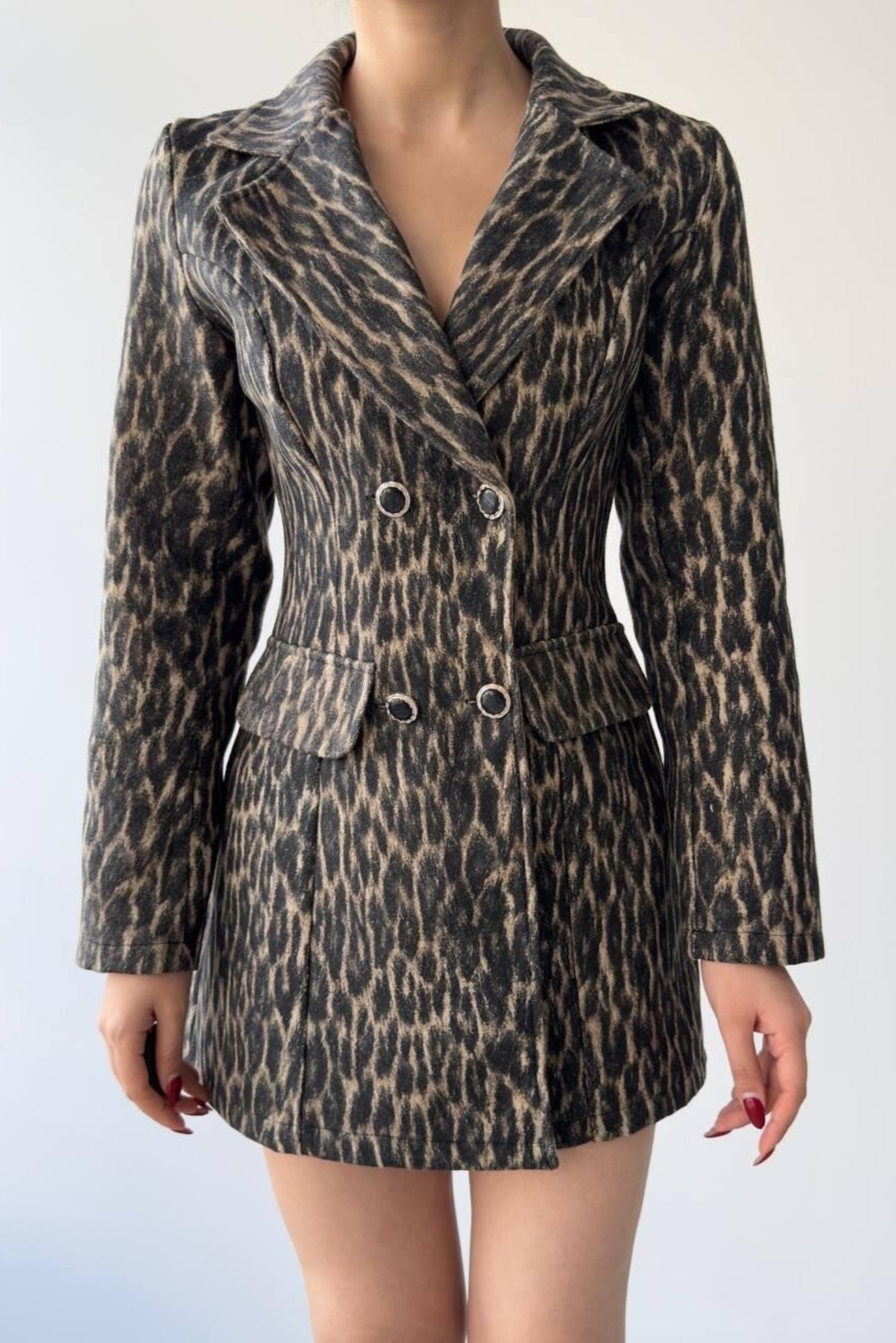 CHAQUETA DE CACHEMIRA DE LEOPARDO